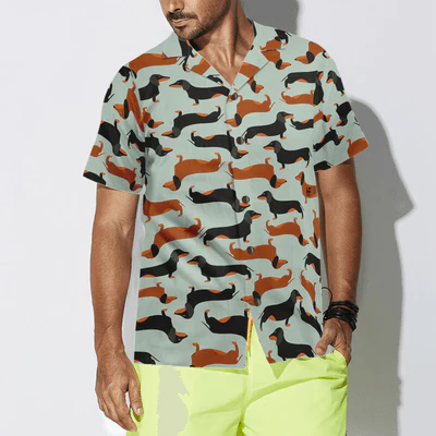 Tiny Dachshund Hawaiian Shirt, Cute Dog Aloha Shirt For Men - Perfect Gift For Dachshund Lovers, Husband, Boyfriend, Friend, Family - Image 5