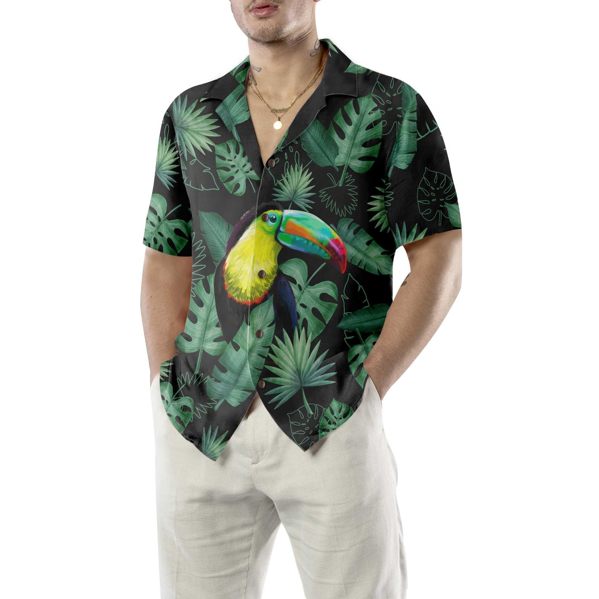 Toucan In The Forest Aloha Hawaiian Shirt For Summer, Cool Tropical Toucan Hawaiian Shirt For Men Women Adults, Best Gift For Friend, Toucan Lovers - Image 6