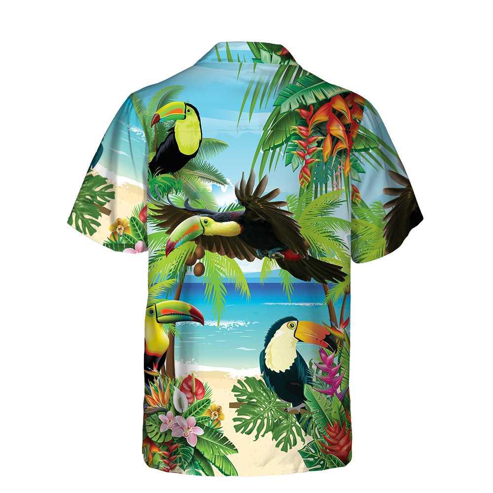 Toucan Tropical Beach Hawaiian Shirt, Colorful Summer Aloha Shirts For Men Women, Perfect Gift For Husband, Wife, Boyfriend, Friend - Image 3