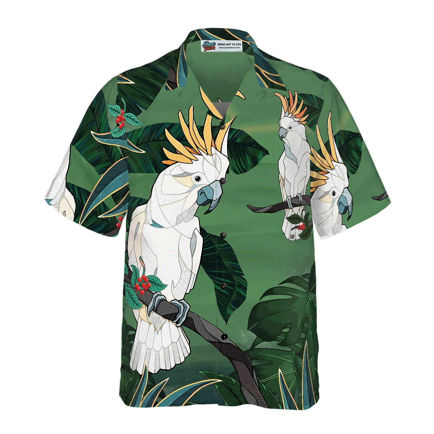 Tropical Cockatoo Parrot Hawaiian Shirt, Colorful Summer Aloha Shirts For Men Women, Perfect Gift For Husband, Wife, Boyfriend, Friend - Image 4
