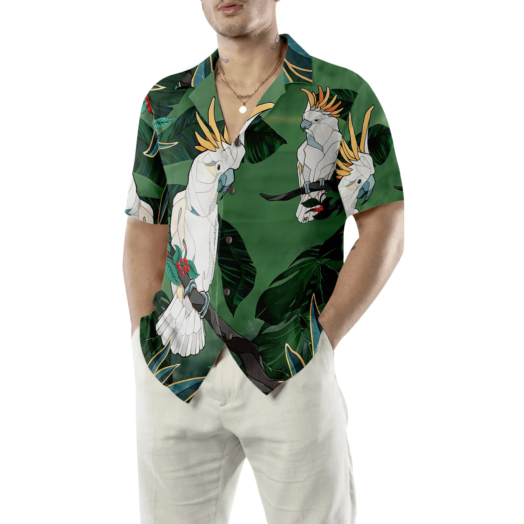 Tropical Cockatoo Parrot Hawaiian Shirt, Colorful Summer Aloha Shirts For Men Women, Perfect Gift For Husband, Wife, Boyfriend, Friend - Image 6