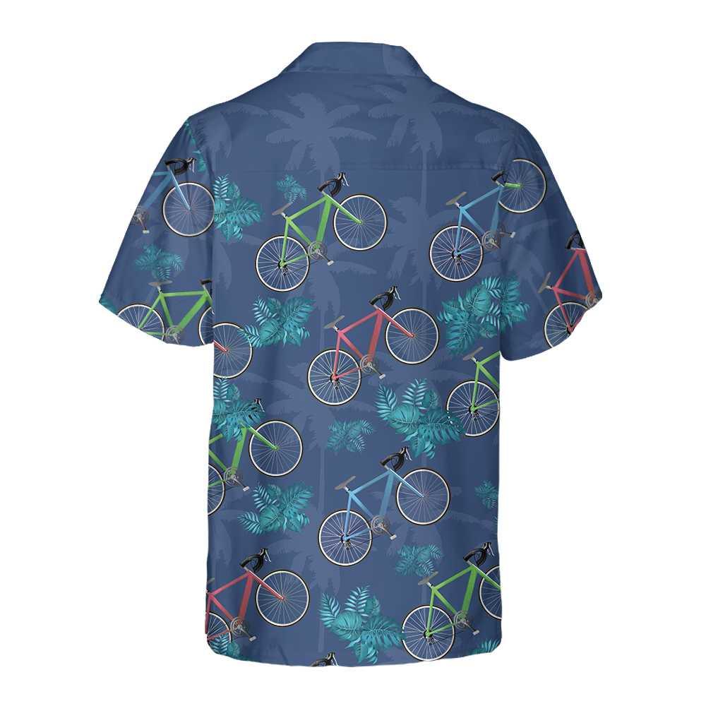Tropical Cycling Aloha Hawaiian Shirt For Summer, Unique Cycling Drawing Hawaiian Shirt For Men Women, Cycling Gift For Friend, Family, Team - Image 3