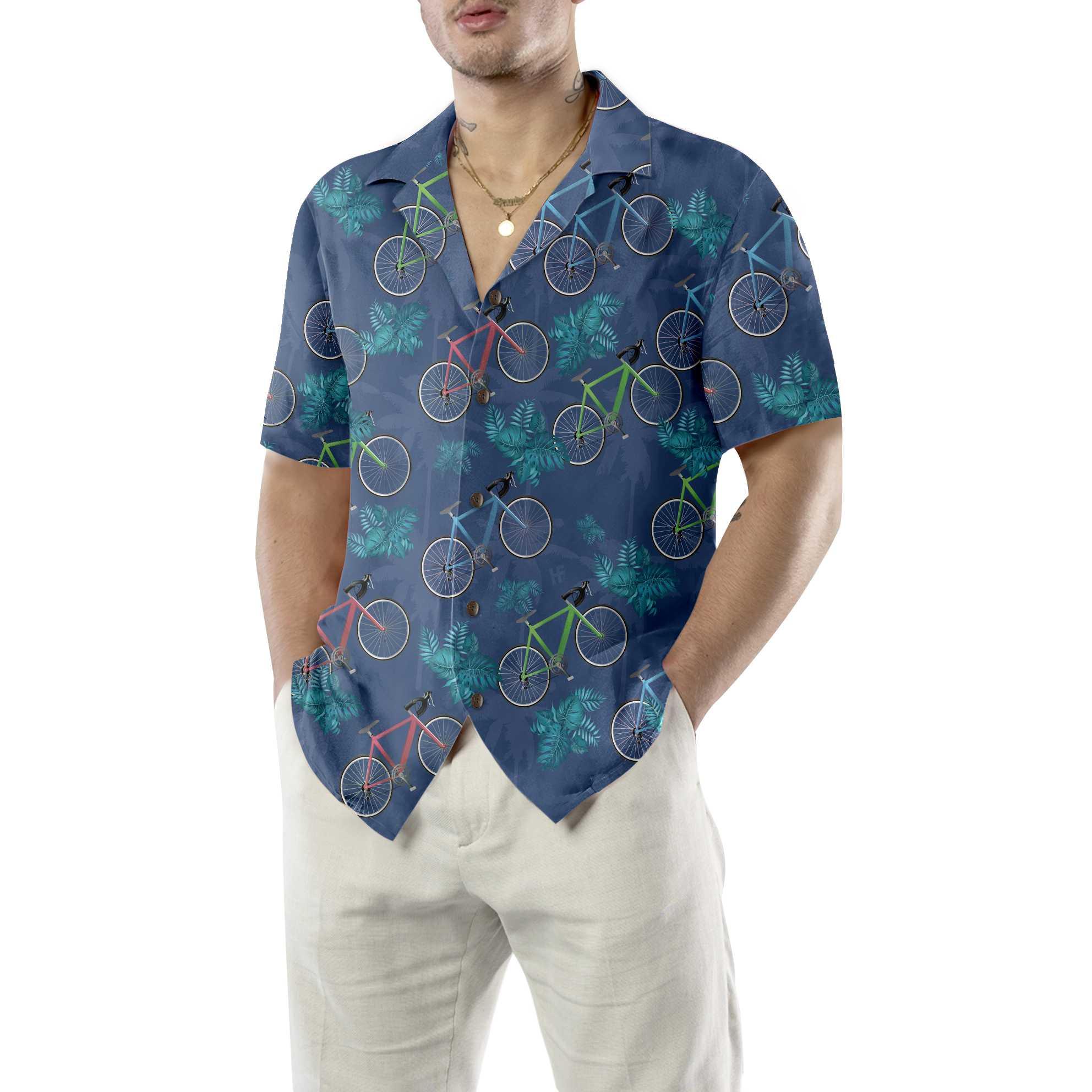 Tropical Cycling Aloha Hawaiian Shirt For Summer, Unique Cycling Drawing Hawaiian Shirt For Men Women, Cycling Gift For Friend, Family, Team - Image 6