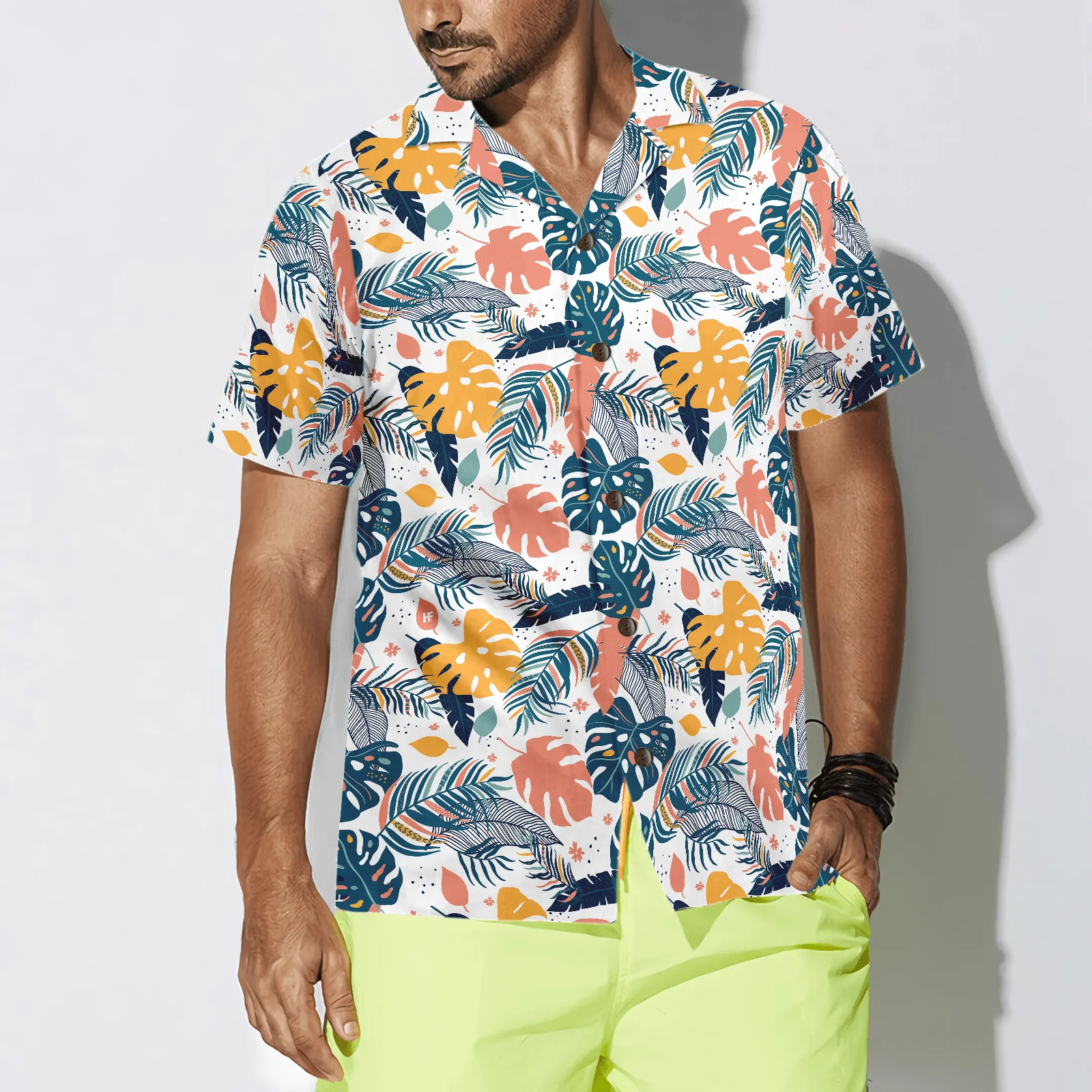 Tropical Leaves Elegant Exotic Aloha Hawaiian Shirt For Summer, Colorful Hawaiian Shirt Outfit For Men Women, Gift For Friend, Team, Family - Image 5
