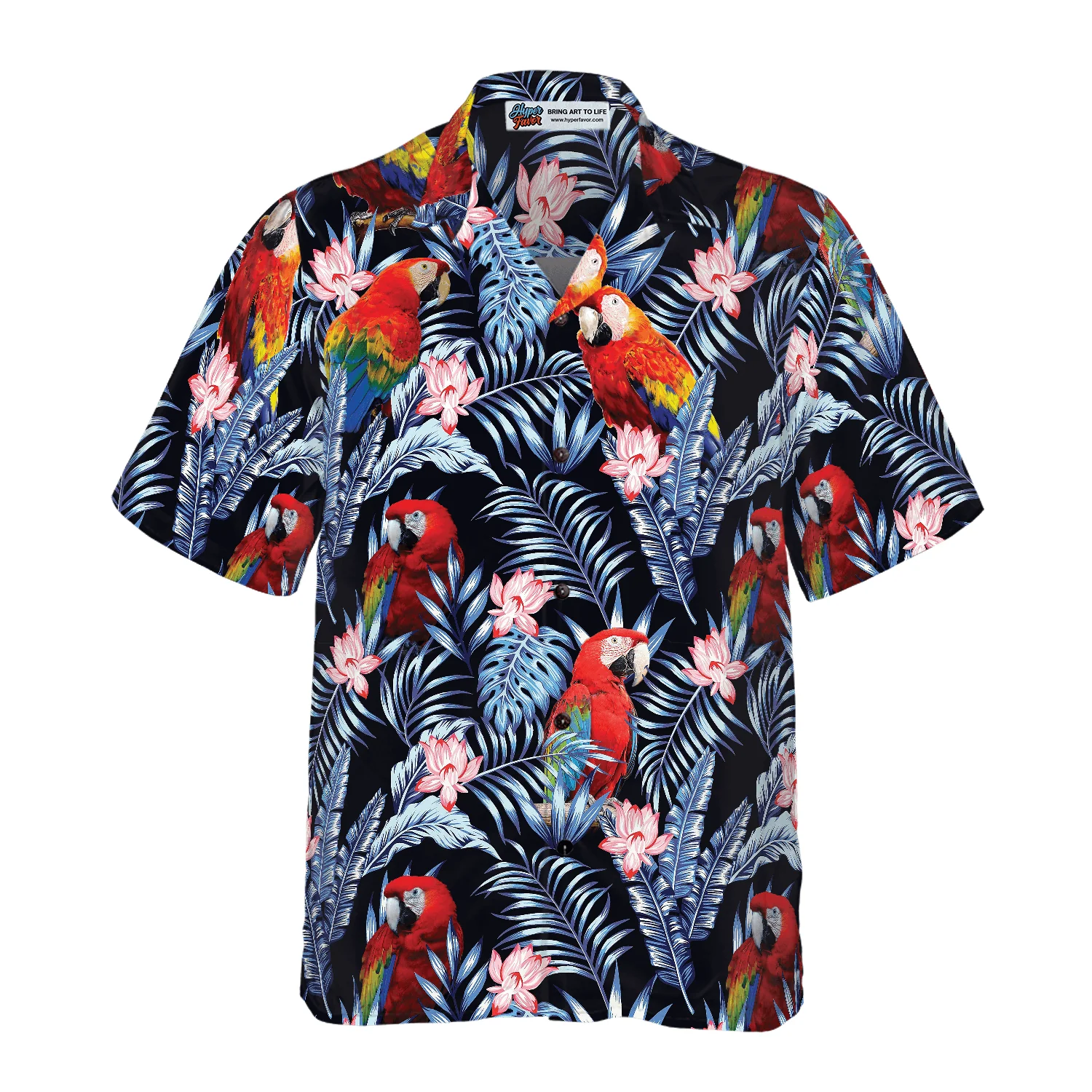 Tropical Parrot Hawaiian Shirt, Colorful Summer Aloha Shirts For Men Women, Perfect Gift For Husband, Wife, Boyfriend, Friend - Image 4