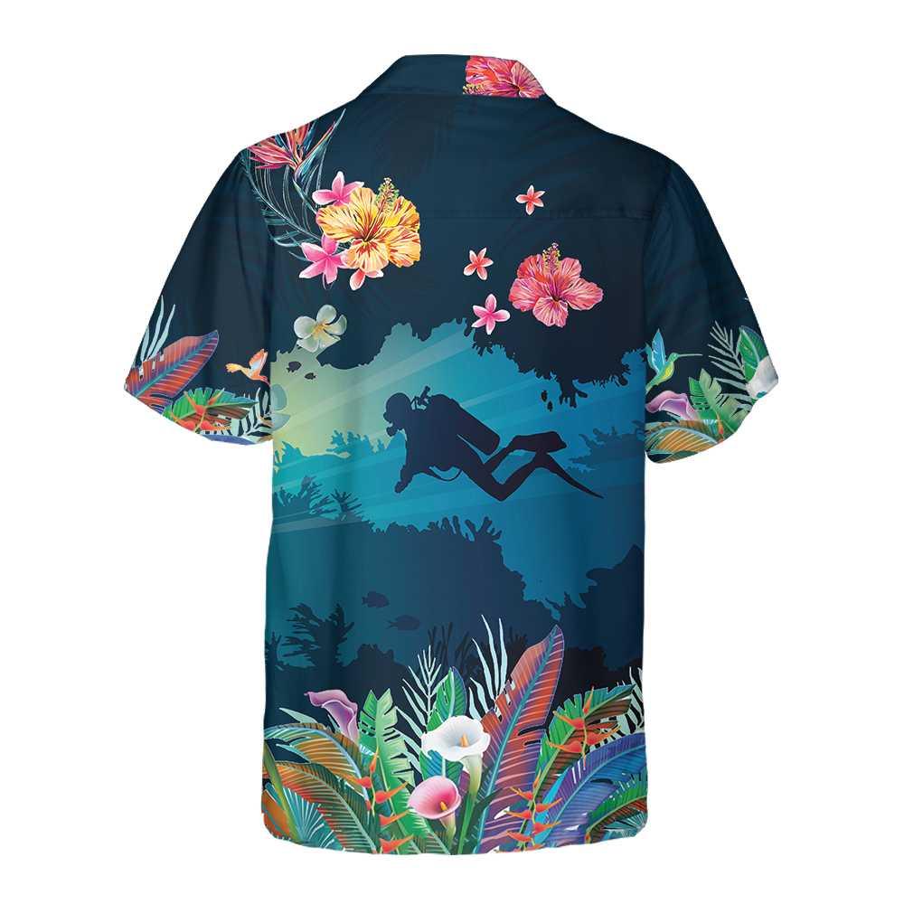 Tropical Scuba Diving Aloha Hawaiian Shirt For Summer, Scuba Diving Hawaiian Shirt For Men Women Adults, Cool Gift For Friend, Scuba Diving Lovers - Image 3