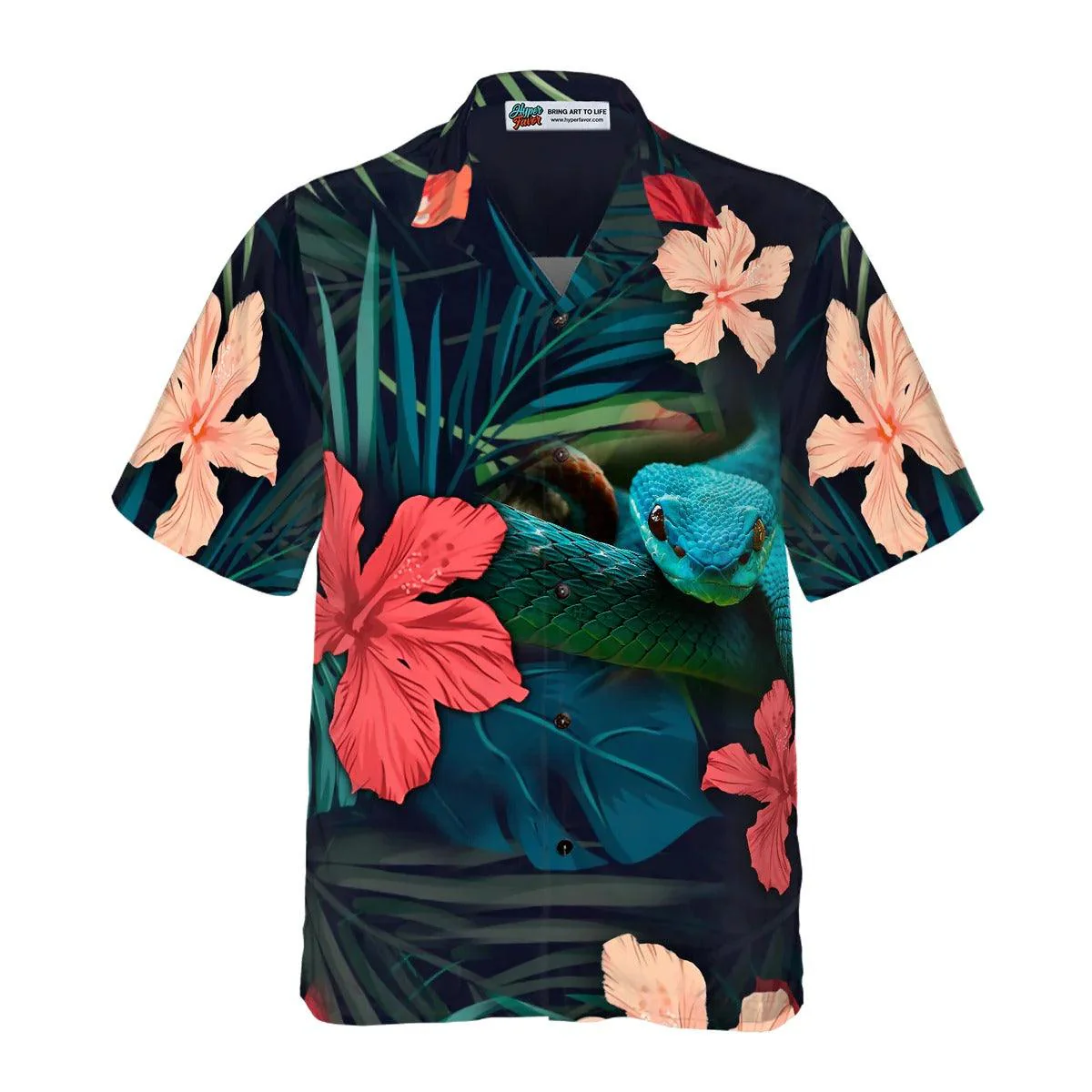 Tropical Snake Hawaiian Shirt, Tropical Aloha Shirt, Snake Hawaiian Shirt - Perfect Gift For Men Women, Beach Lovers, Friends, Family, Summer Lovers - Image 4