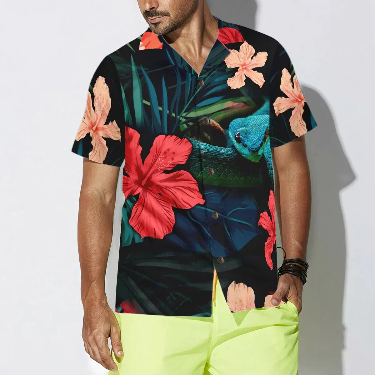 Tropical Snake Hawaiian Shirt, Tropical Aloha Shirt, Snake Hawaiian Shirt - Perfect Gift For Men Women, Beach Lovers, Friends, Family, Summer Lovers - Image 5
