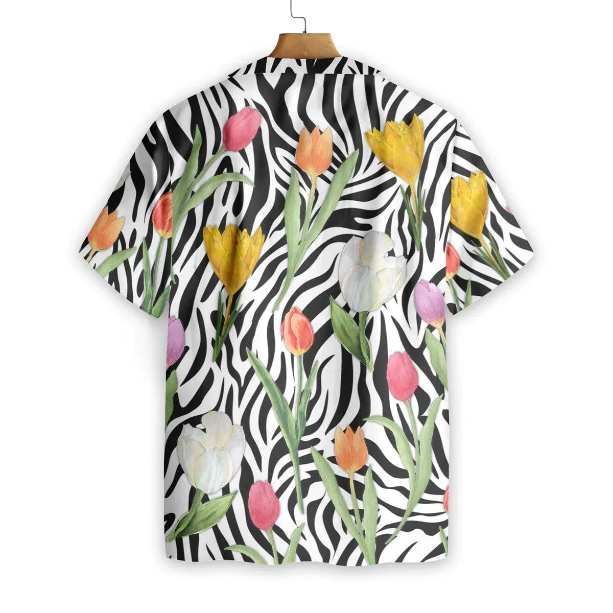 Tulip Aloha Hawaiian Shirt, Tulip Zebra Watercolor Painting Art Hawaiian Shirt, Colorful Summer Hawaiian Shirt - Gift For Men Women, Friends, Family - Image 2