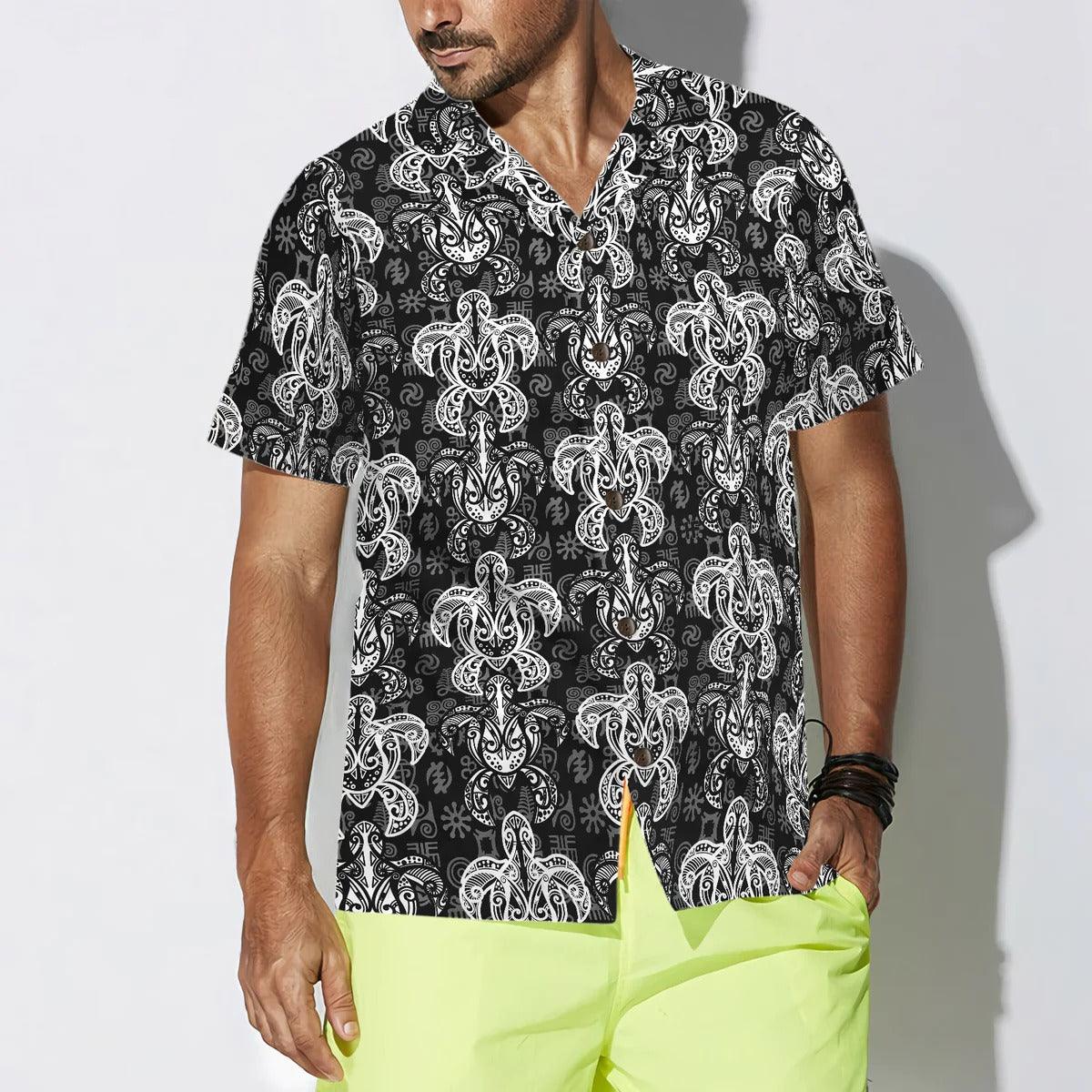 Turtle Hawaiian Shirt, Indigenous Tribal Polynesian Style Sea Turtle Hawaiian Shirt, Turtle Shirt For Men & Women - Gift For Lover, Friend, Family - Image 3