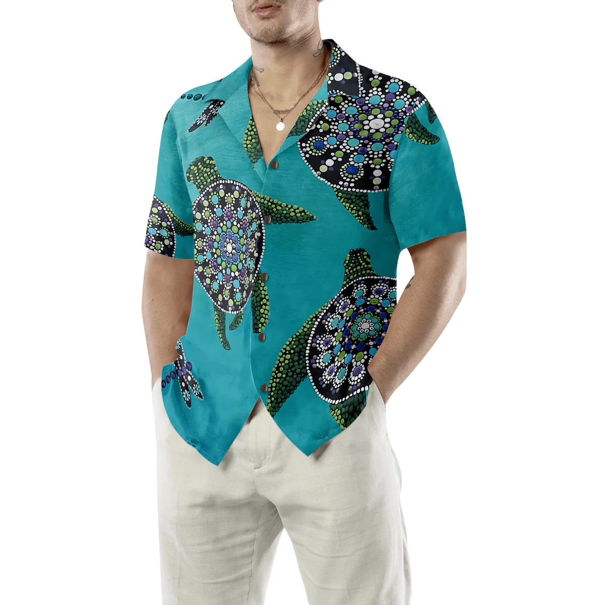 Turtle Hawaiian Shirt, Rock Turtle Aloha Shirt For Men - Perfect Gift For Husband, Boyfriend, Friend, Family - Image 6