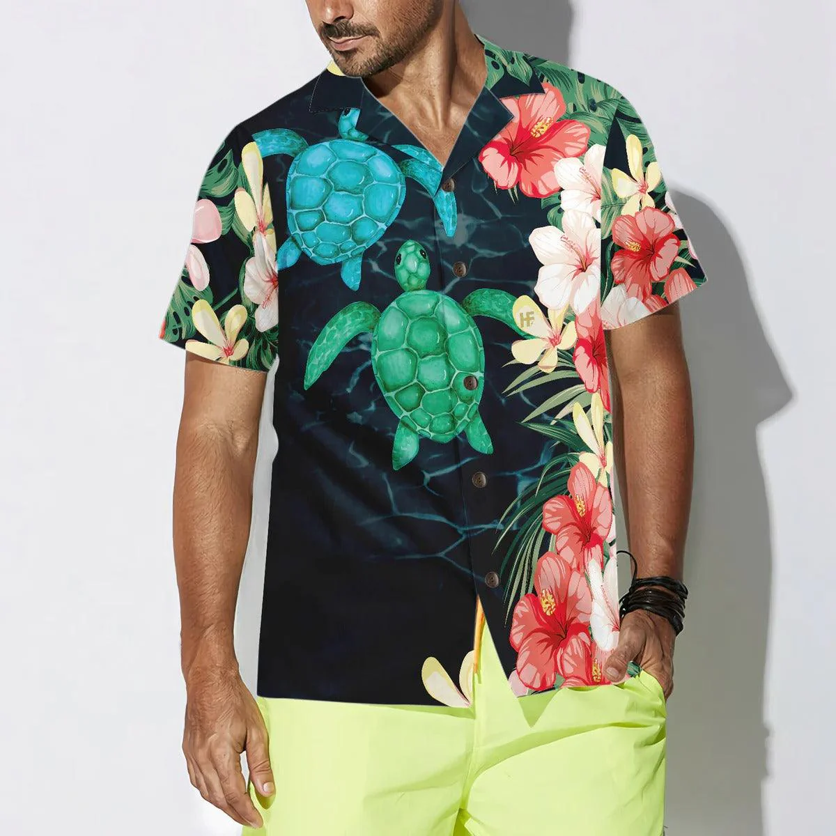 Turtle Hawaiian Shirt, Tropical Sea Turtle And Flower Hawaiian Shirt, Turtle Aloha Shirt For Men & Women - Gift For Turtle Lover, Friend, Family - Image 4