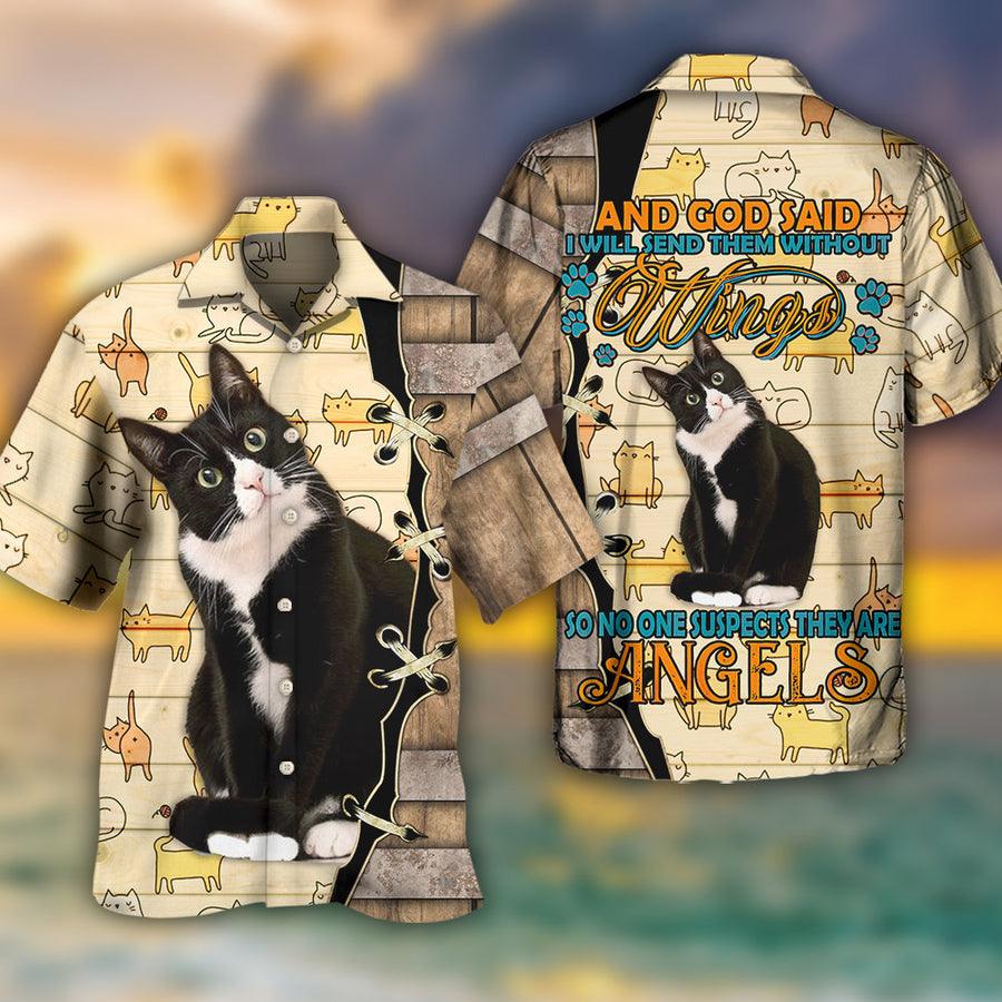 Tuxedo Cat Bicolor Cat Aloha Hawaiian Shirt For Summer, Best Colorful Cool Cat Hawaiian Shirts Outfit For Men Women, Friend, Team, Cat Lover - Image 3