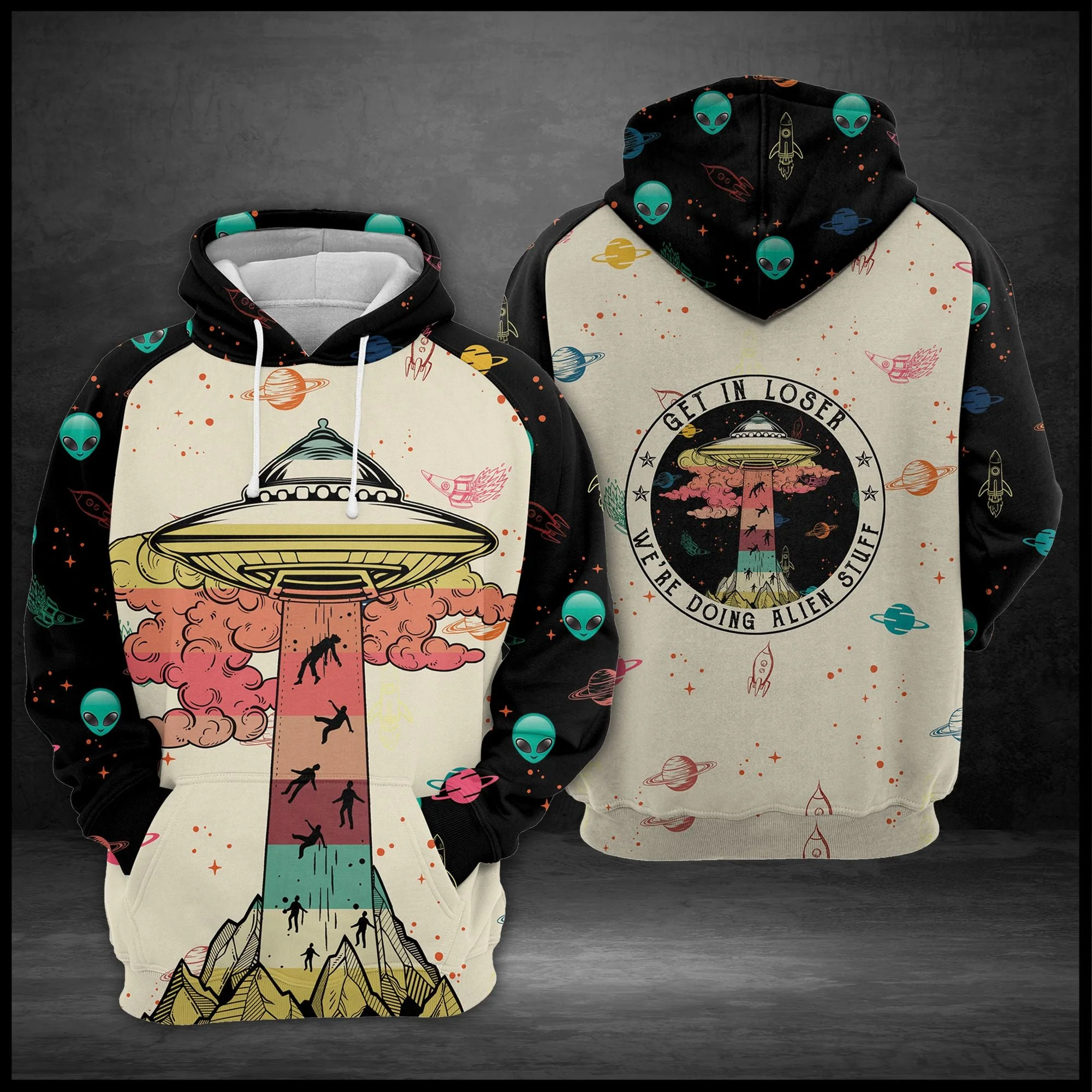 UFO Vintage Pullover Premium Hoodie, Perfect Outfit For Men And Women On Christmas New Year Autumn Winter - Image 2
