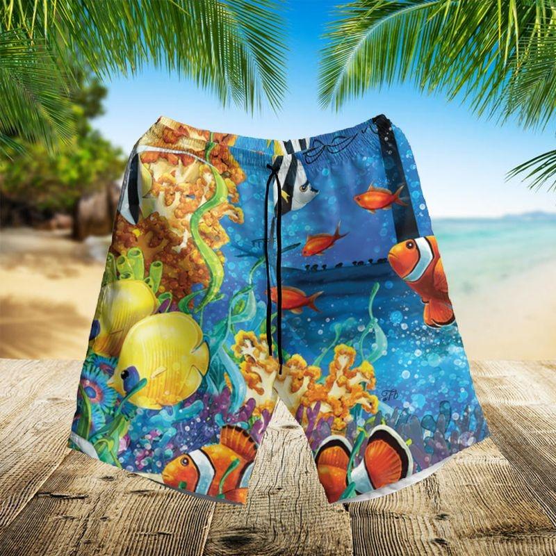 Undersea Aloha Hawaiian Shirt - Watercolor Undersea Artwork Hawaiian Shirt, Sea Fish Hawaiian Shirt For Men & Women, Sea Lover - Image 3