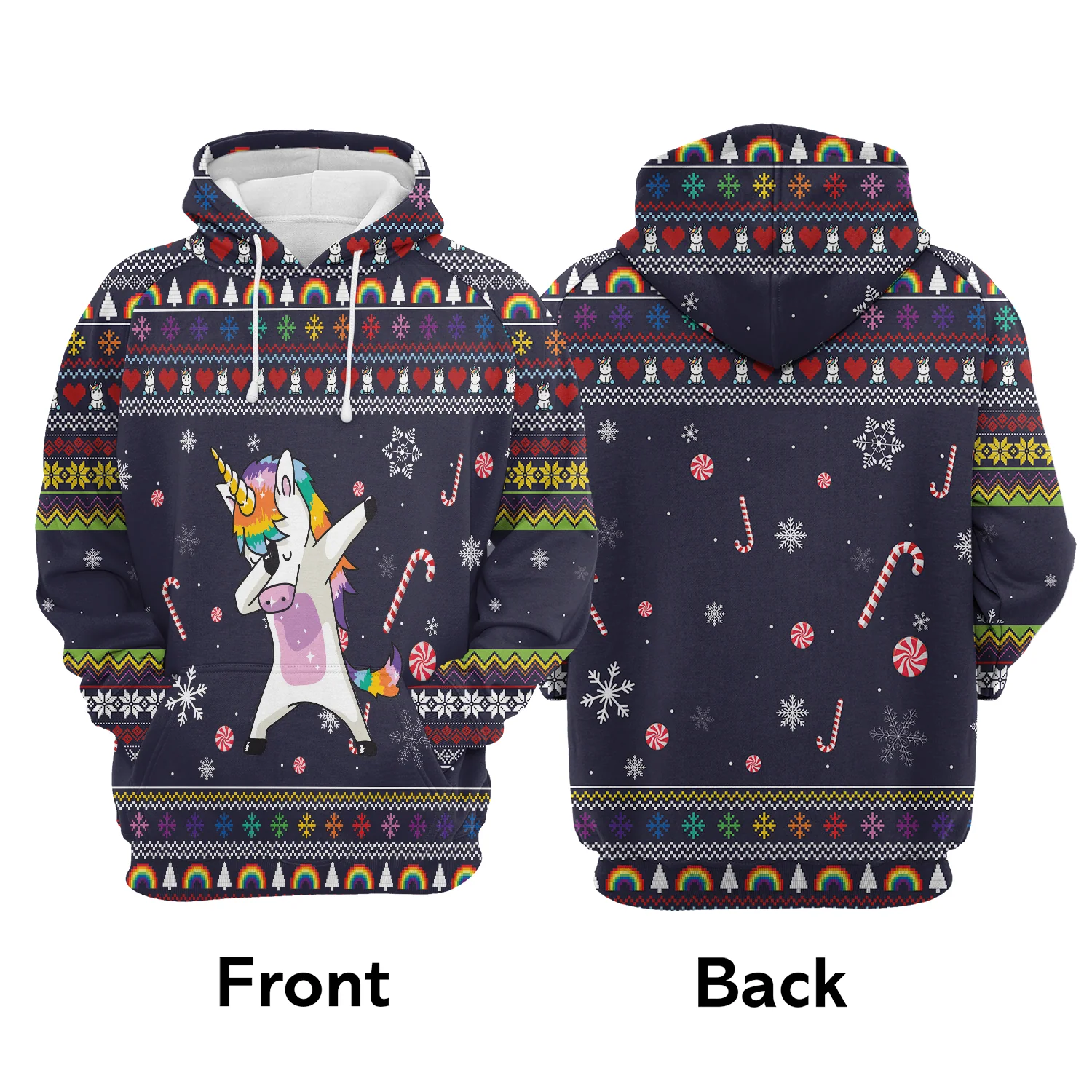 Unicorn Dab Christmas Pullover Premium Hoodie , Perfect Outfit For Men And Women On Christmas New Year Autumn Winter - Image 2