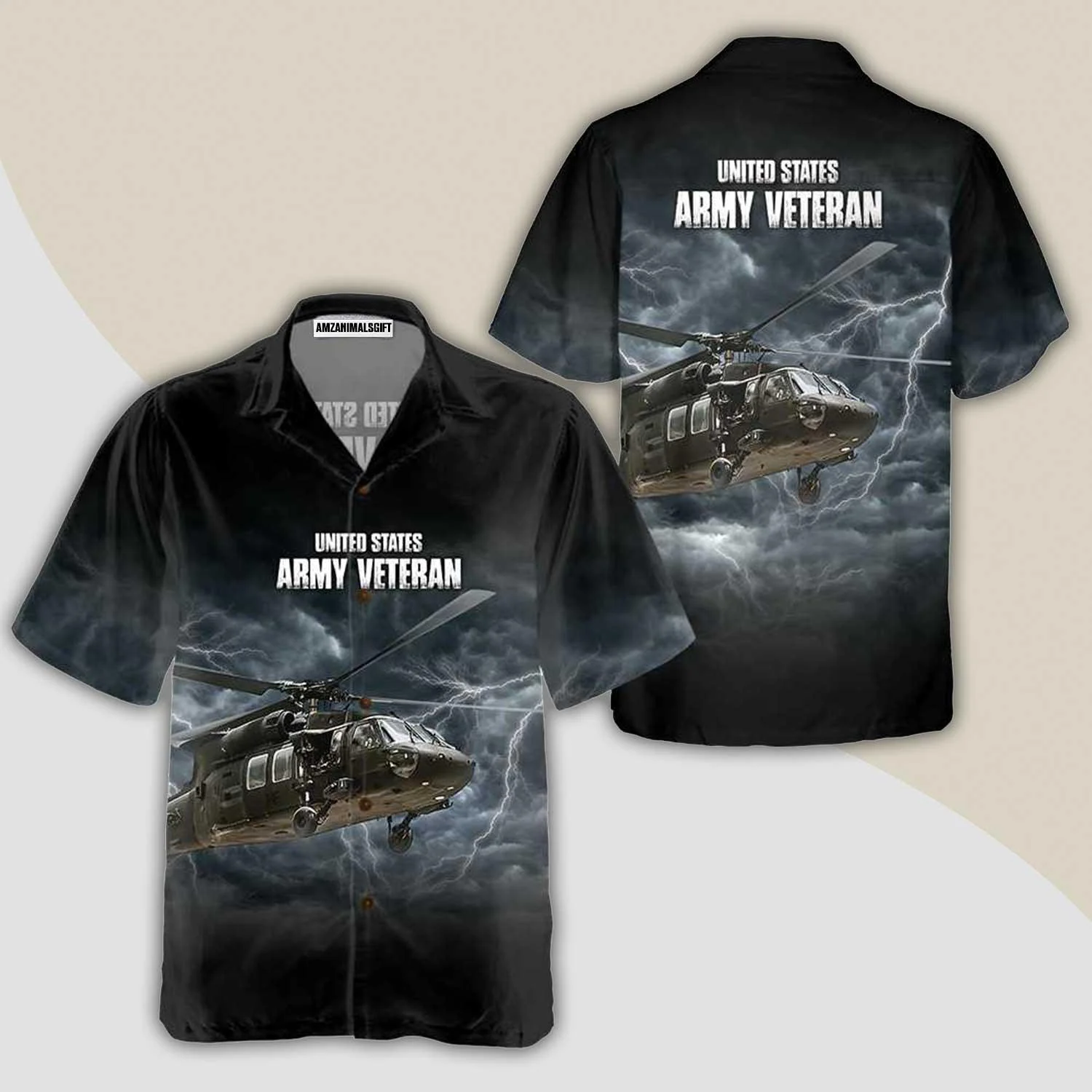 United States Army Veteran Aloha Hawaiian Shirt For Summer, US Proud Helicopter Hawaiian Shirt For Men Women Adults, Gift For Friend, Veteran Day