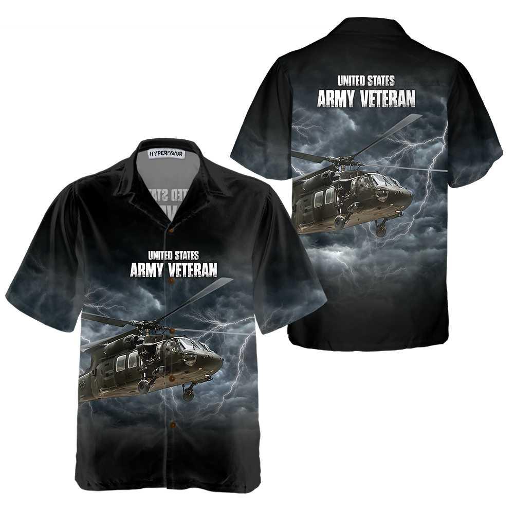 United States Army Veteran Aloha Hawaiian Shirt For Summer, US Proud Helicopter Hawaiian Shirt For Men Women Adults, Gift For Friend, Veteran Day - Image 2