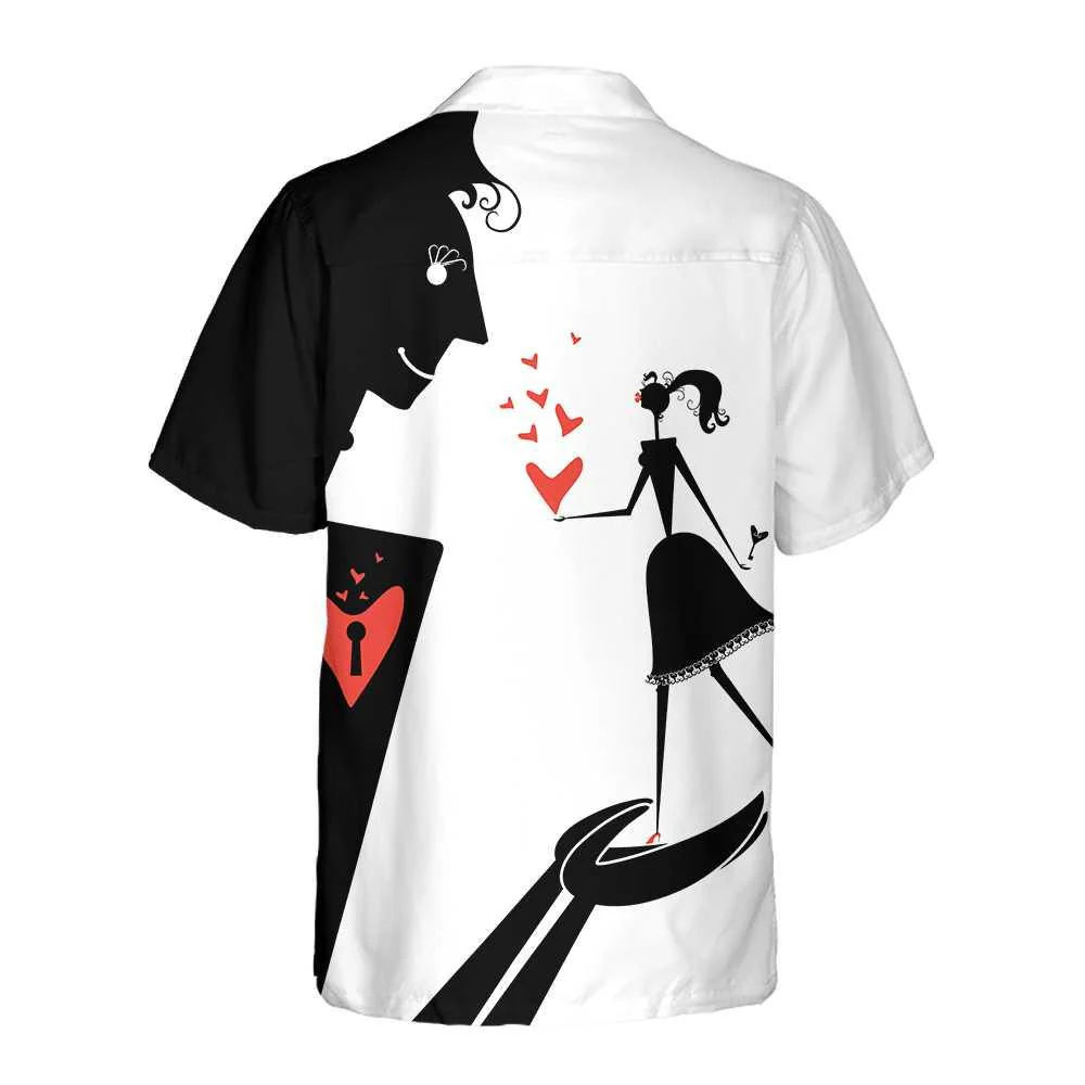 Valentine Big Man And Little Woman Aloha Hawaiian Shirt For Summer, Couple Hawaiian Shirt For Men Women Adults, Valentine Day Gift For Couples - Image 3