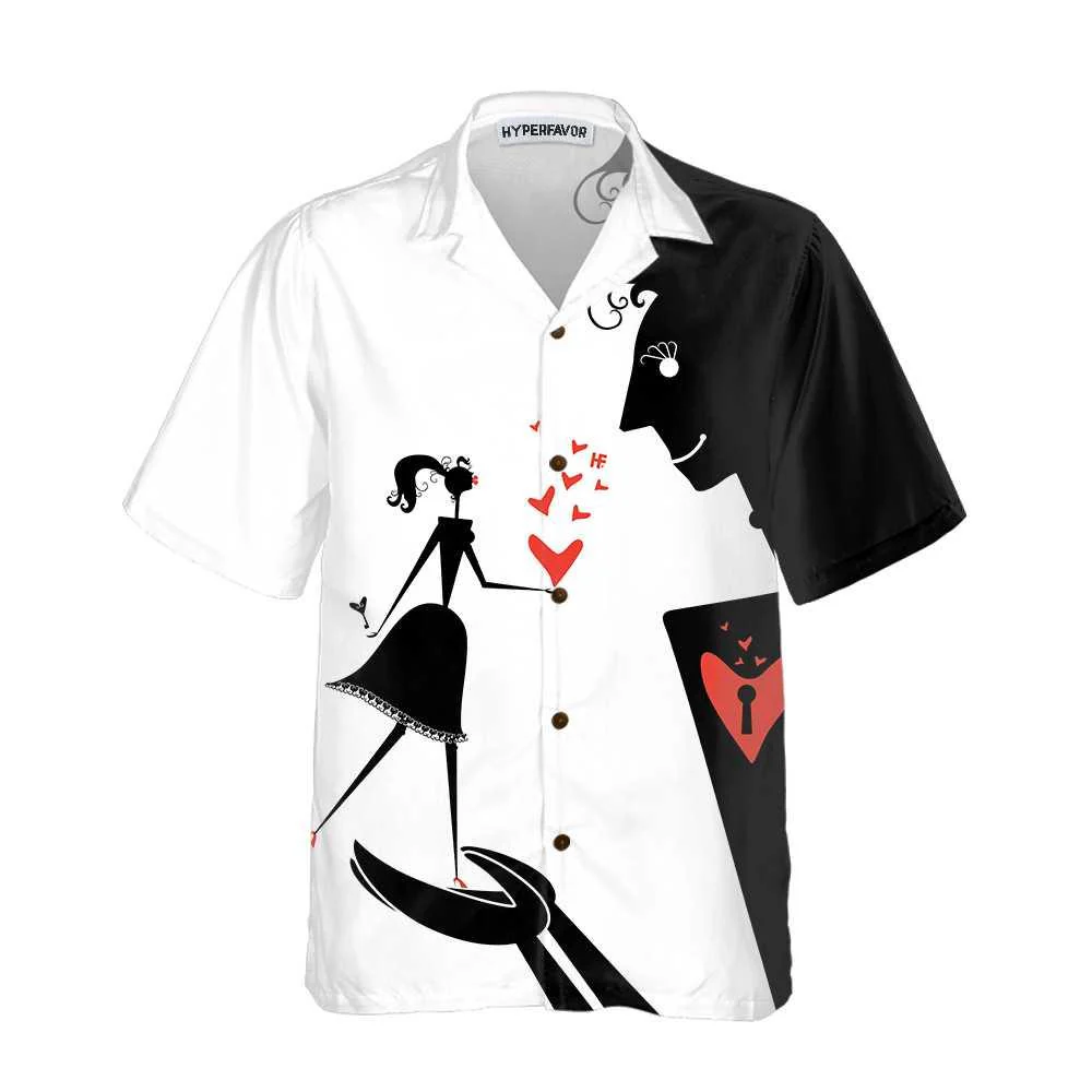 Valentine Big Man And Little Woman Aloha Hawaiian Shirt For Summer, Couple Hawaiian Shirt For Men Women Adults, Valentine Day Gift For Couples - Image 4