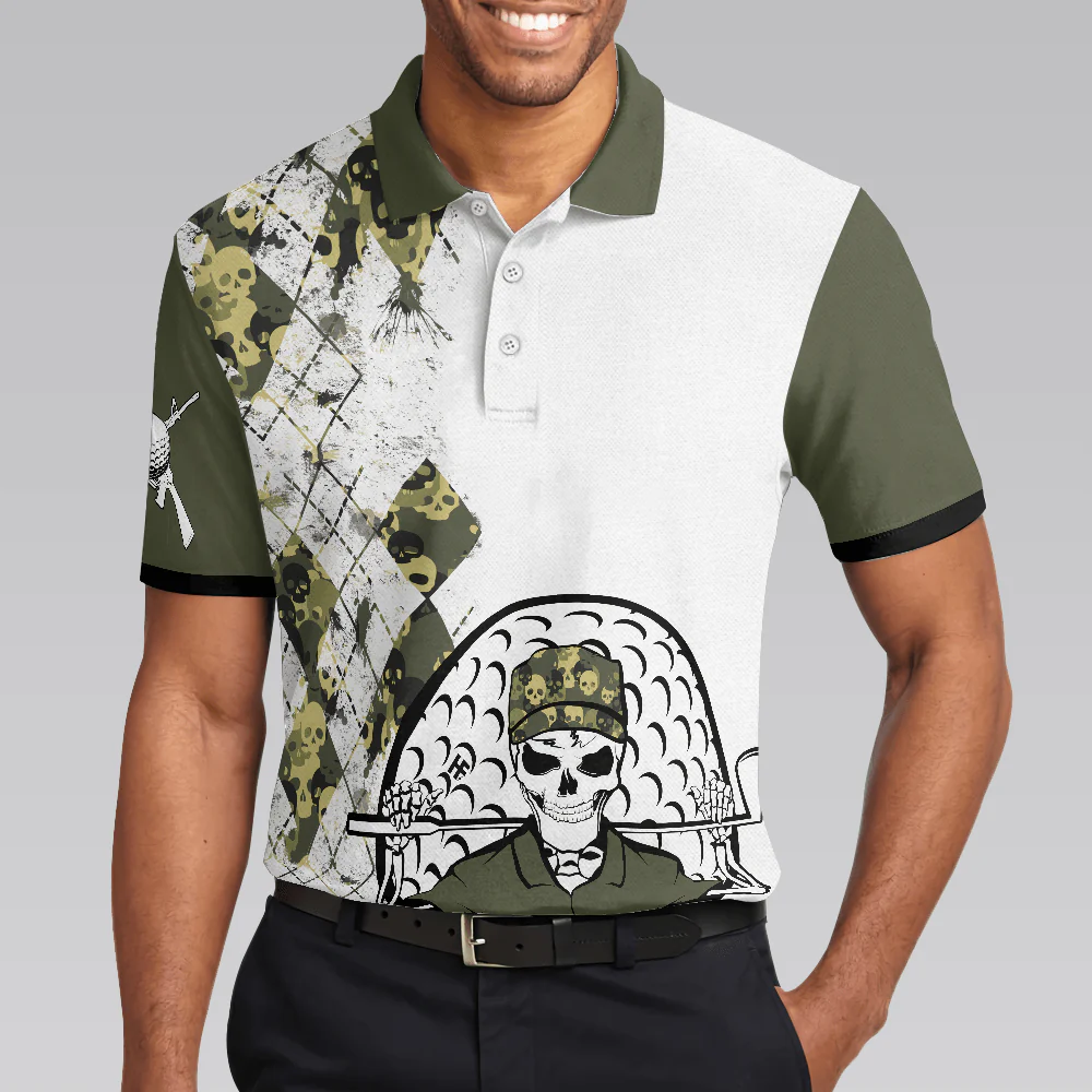 Veteran Fire In The Hole Polo Shirt, Veteran Themed Golfing Polo Shirt For Male Golfers, Argyle Shirt - Perfect Gift For Men, Golfers - Image 4