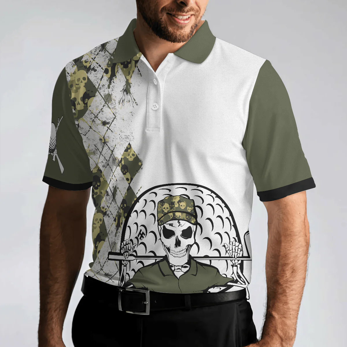 Veteran Fire In The Hole Polo Shirt, Veteran Themed Golfing Polo Shirt For Male Golfers, Argyle Shirt - Perfect Gift For Men, Golfers - Image 5