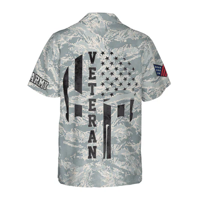Veteran Hawaiian Shirt, Eagle Veteran Proud US Airforce Camouflage Aloha Shirt For Men - Gift For Veteran, Husband, Boyfriend, Family, Friends - Image 4