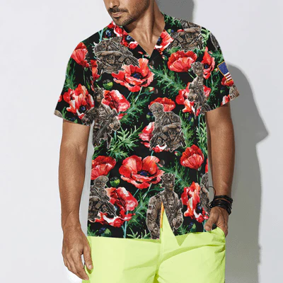 Veteran Hawaiian Shirt, Veteran Less We Forget, Tropical Floral Aloha Shirt For Men - Gift For Veteran, Husband, Boyfriend, Family, Friends - Image 5