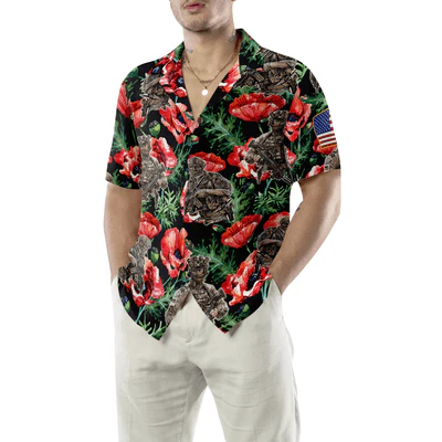 Veteran Hawaiian Shirt, Veteran Less We Forget, Tropical Floral Aloha Shirt For Men - Gift For Veteran, Husband, Boyfriend, Family, Friends - Image 6