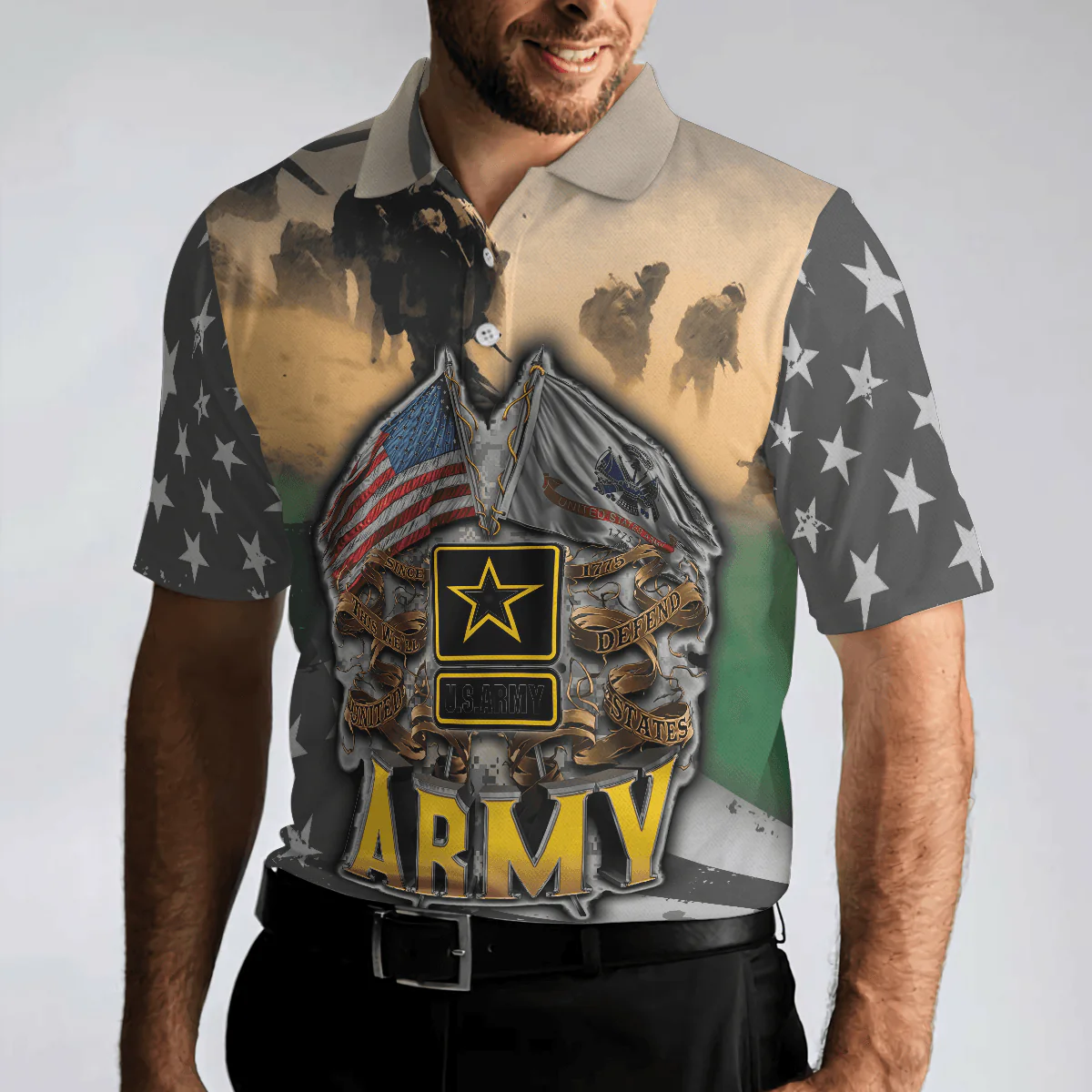 Veteran Proudly Served The US Army Veteran Polo Shirt, Proud US Army Veteran Shirt For Men, Veteran Gift - Perfect Gift For Men - Image 2