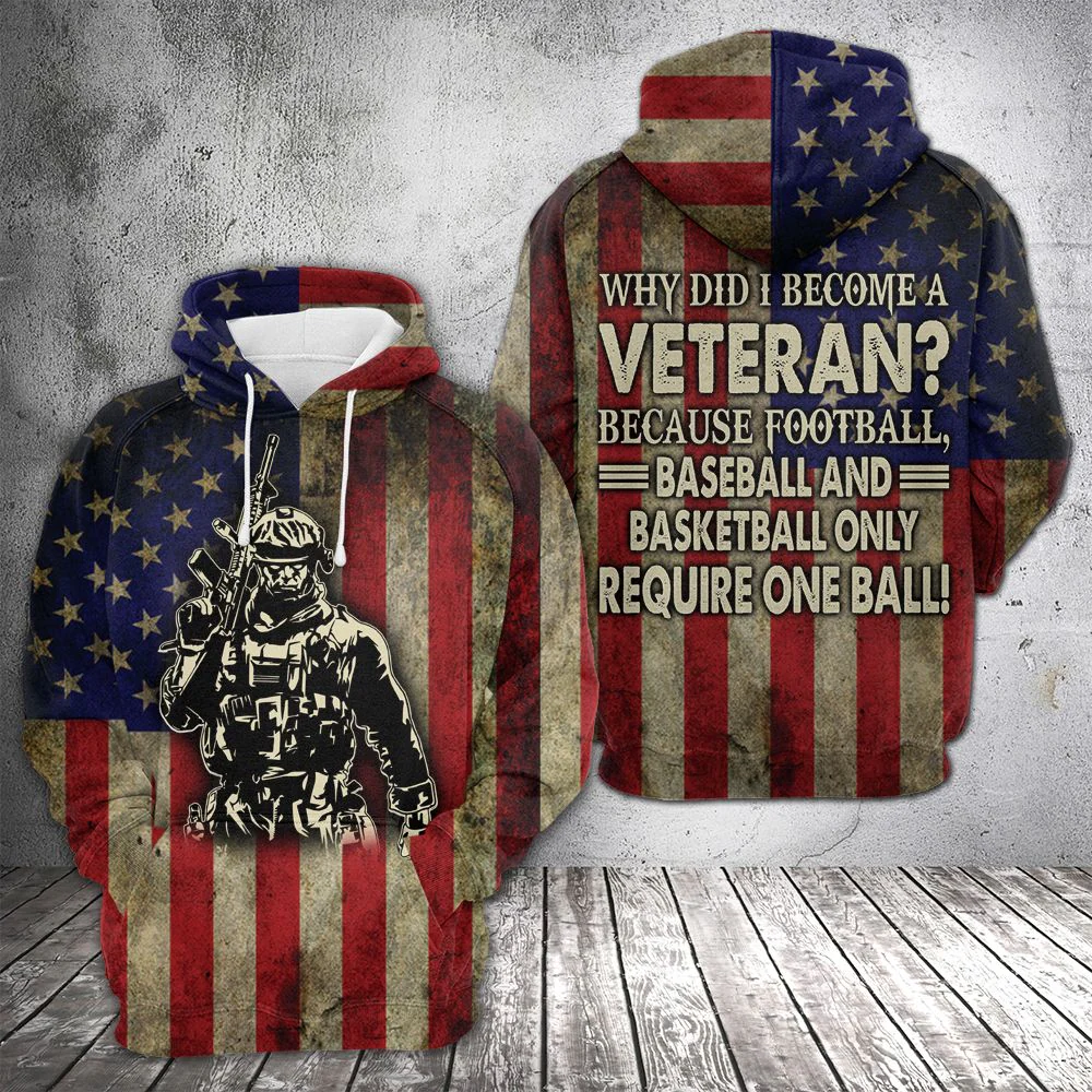 Veteran US Flag Forever Pullover Premium Hoodie Why Did I Become A Veteran, Perfect Outfit For Men And Women On Christmas New Year Autumn Winter - Image 2