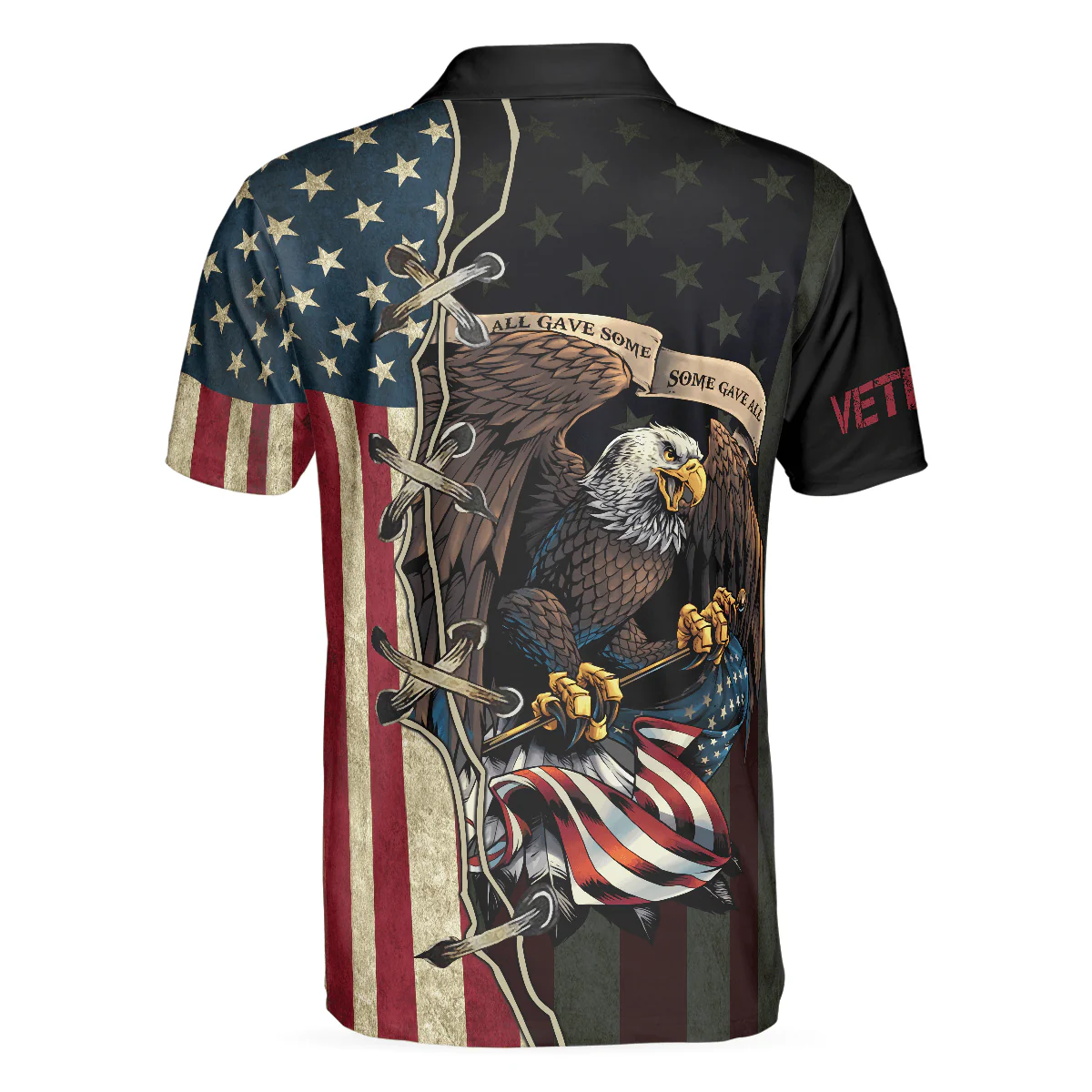 Veterans Men Polo Shirt, American Bald Eagle, All Gave Some Some Gave All Veteran Polo Shirt For Men - Gift For Veterans, Family, Friends - Image 2
