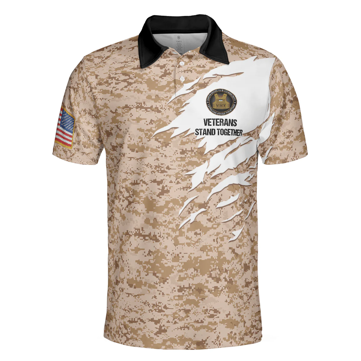 Veterans Stand Together Polo Shirt, Empowering Our Community Polo Shirt - Perfect Gift For Men - Image 3