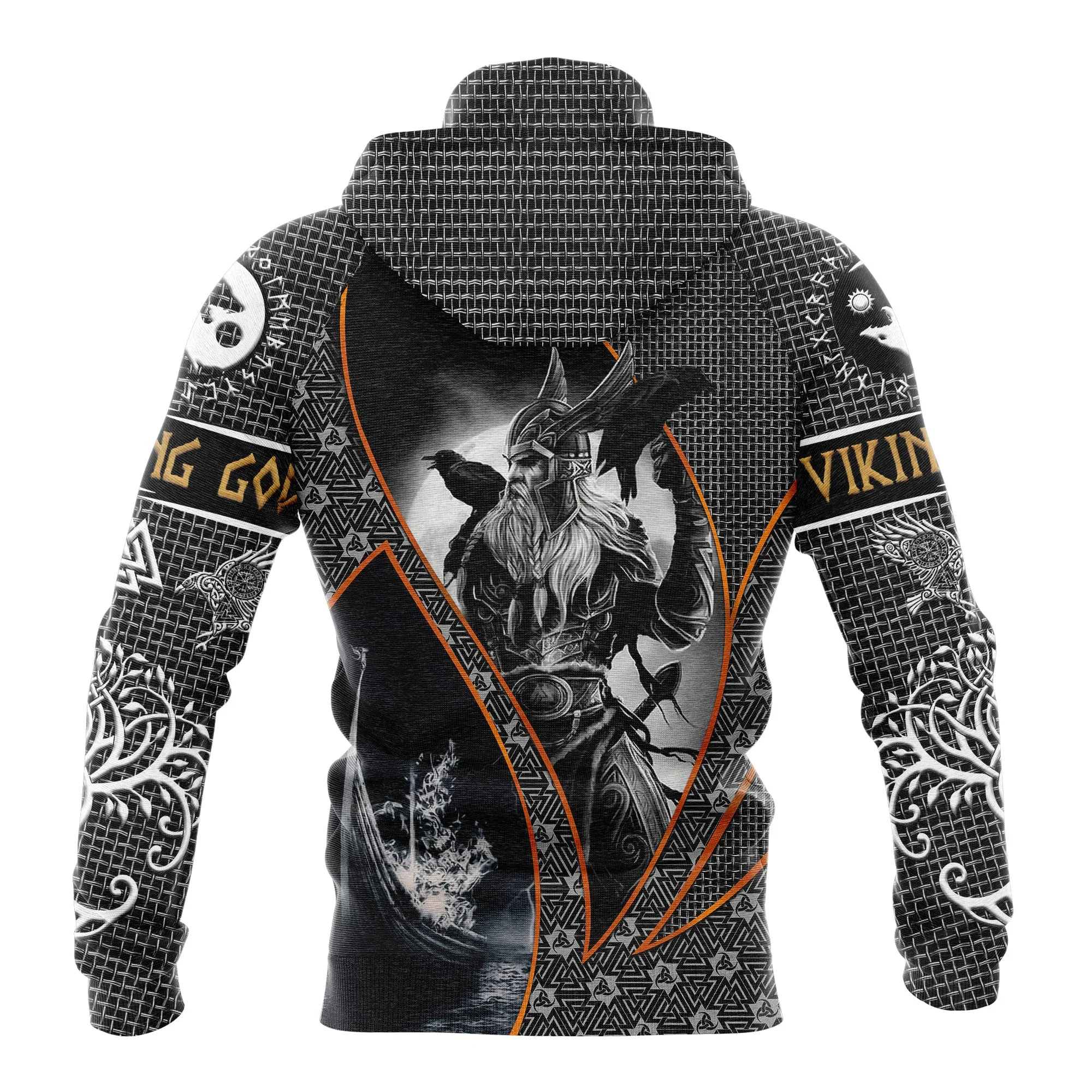 Viking Odin & Raven Pullover Premium Hoodie, Perfect Outfit For Men And Women On Christmas New Year Autumn Winter - Image 2