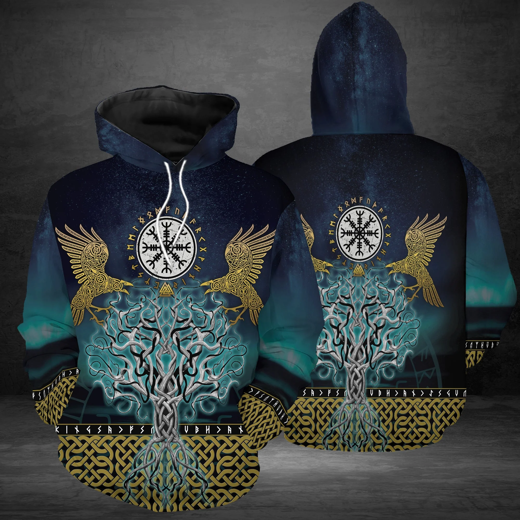 Viking Vegvisir Tree Of Life Pullover Premium Hoodie, Perfect Outfit For Men And Women On Christmas New Year Autumn Winter - Image 2