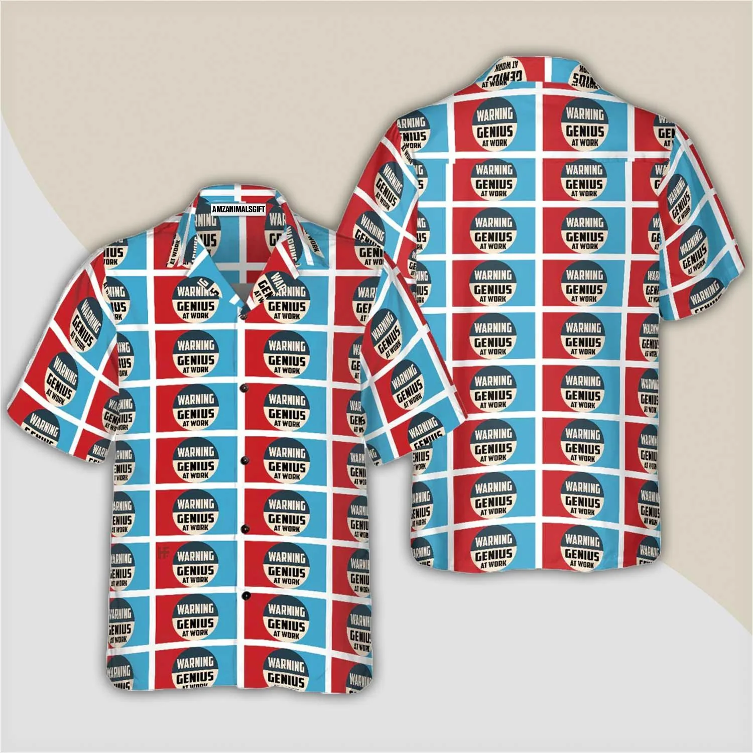 Warning Genius Work Vintage Hawaiian Shirt - Perfect Gift For Lover, Friend, Family