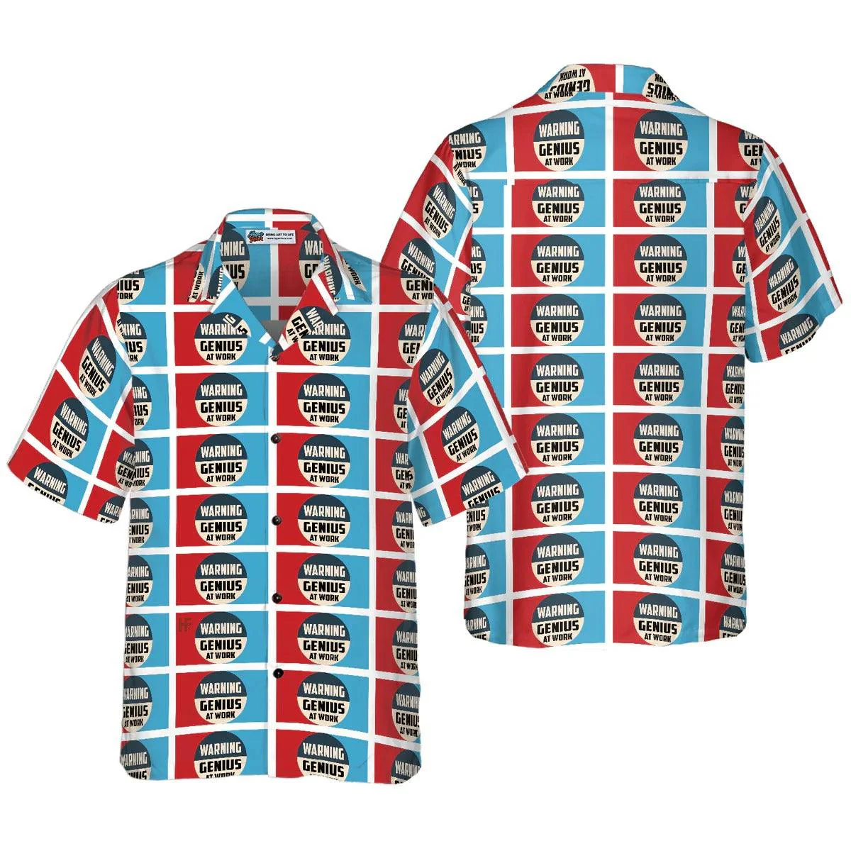 Warning Genius Work Vintage Hawaiian Shirt - Perfect Gift For Lover, Friend, Family - Image 2