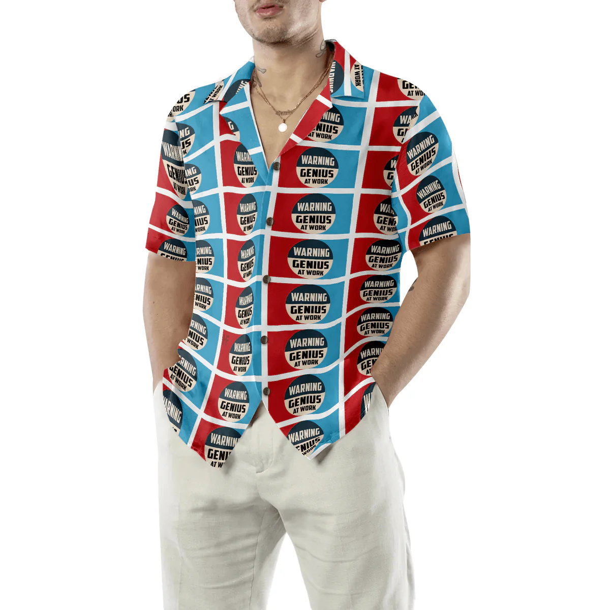 Warning Genius Work Vintage Hawaiian Shirt - Perfect Gift For Lover, Friend, Family - Image 6