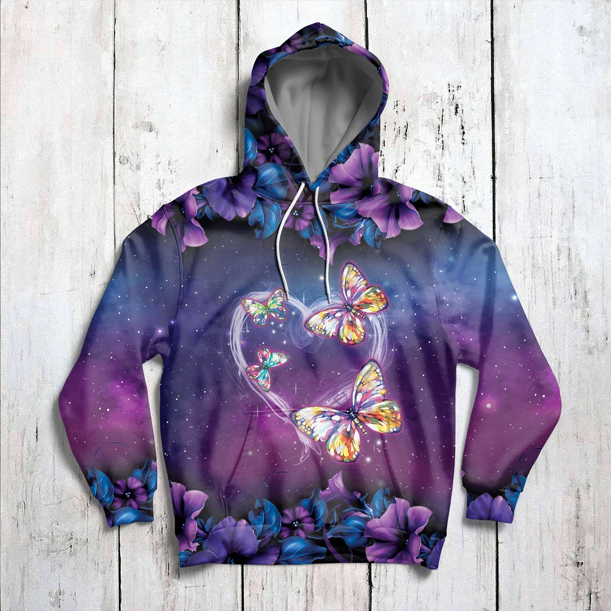 Watercolor Butterfly Love Pullover Premium Hoodie, Perfect Outfit For Men And Women On Christmas New Year Autumn Winter - Image 2