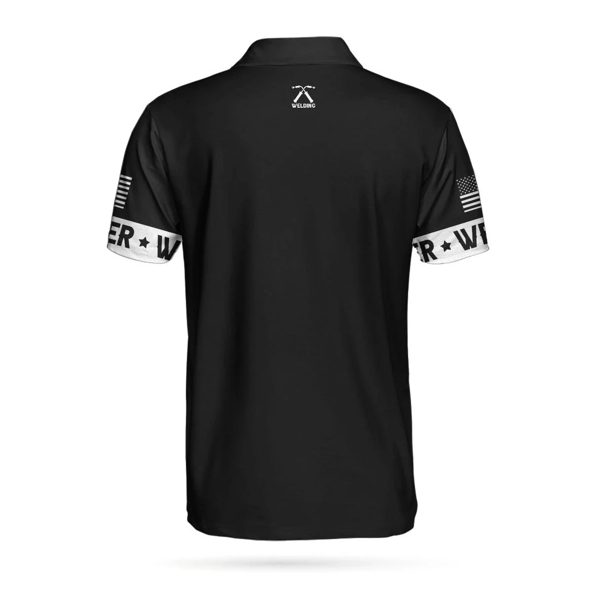 Welder Men Polo Shirt, The Man The Myth The Legend Polo Shirt, Black And White American Flag Welder Shirt - Perfect Gift For Men, Welders - Image 3