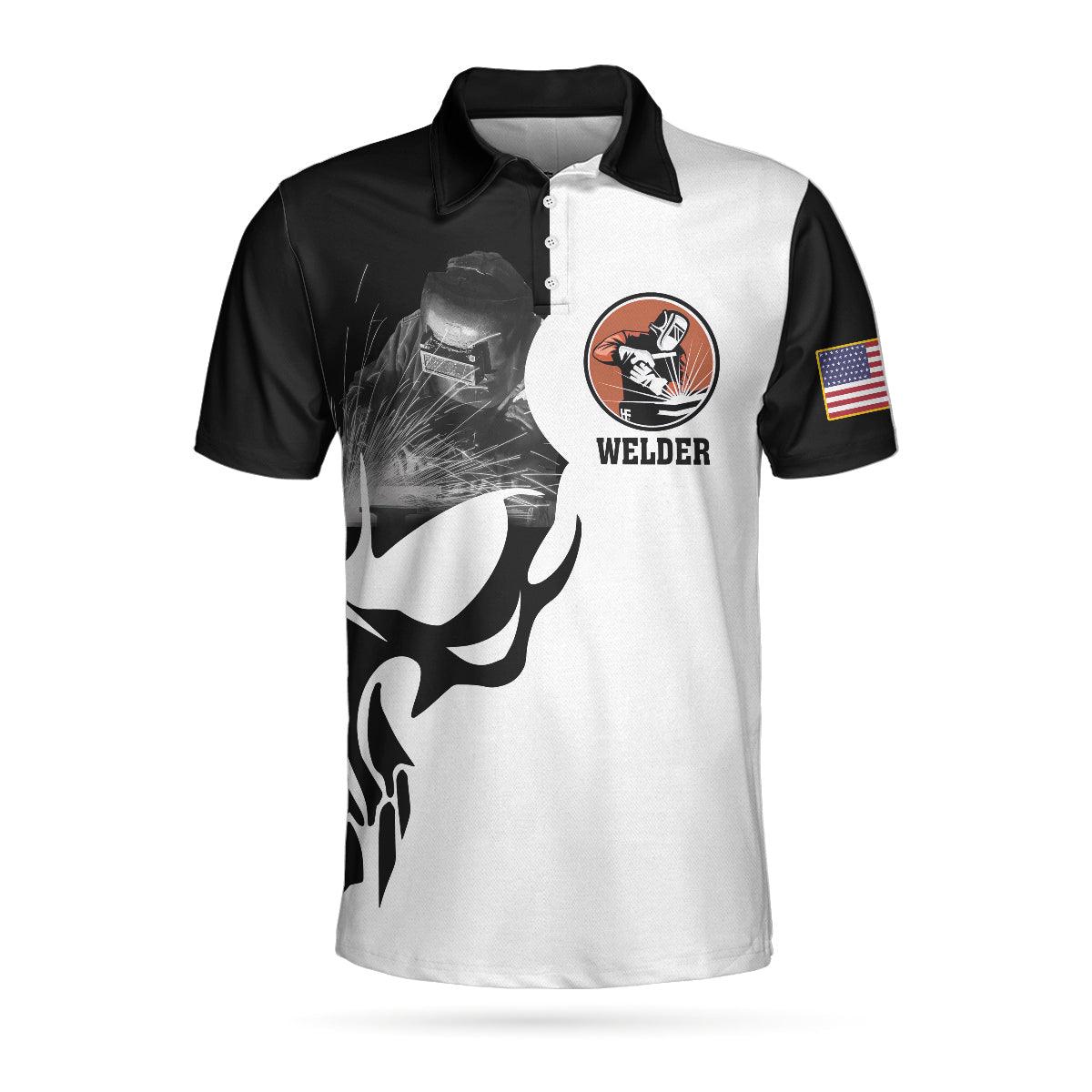 Welder Proud Skull Men Polo Shirt, If You Think You Can Do My Job Polo Shirt, Cool Welder Shirt For Men - Perfect Gift For Men, Welders - Image 3