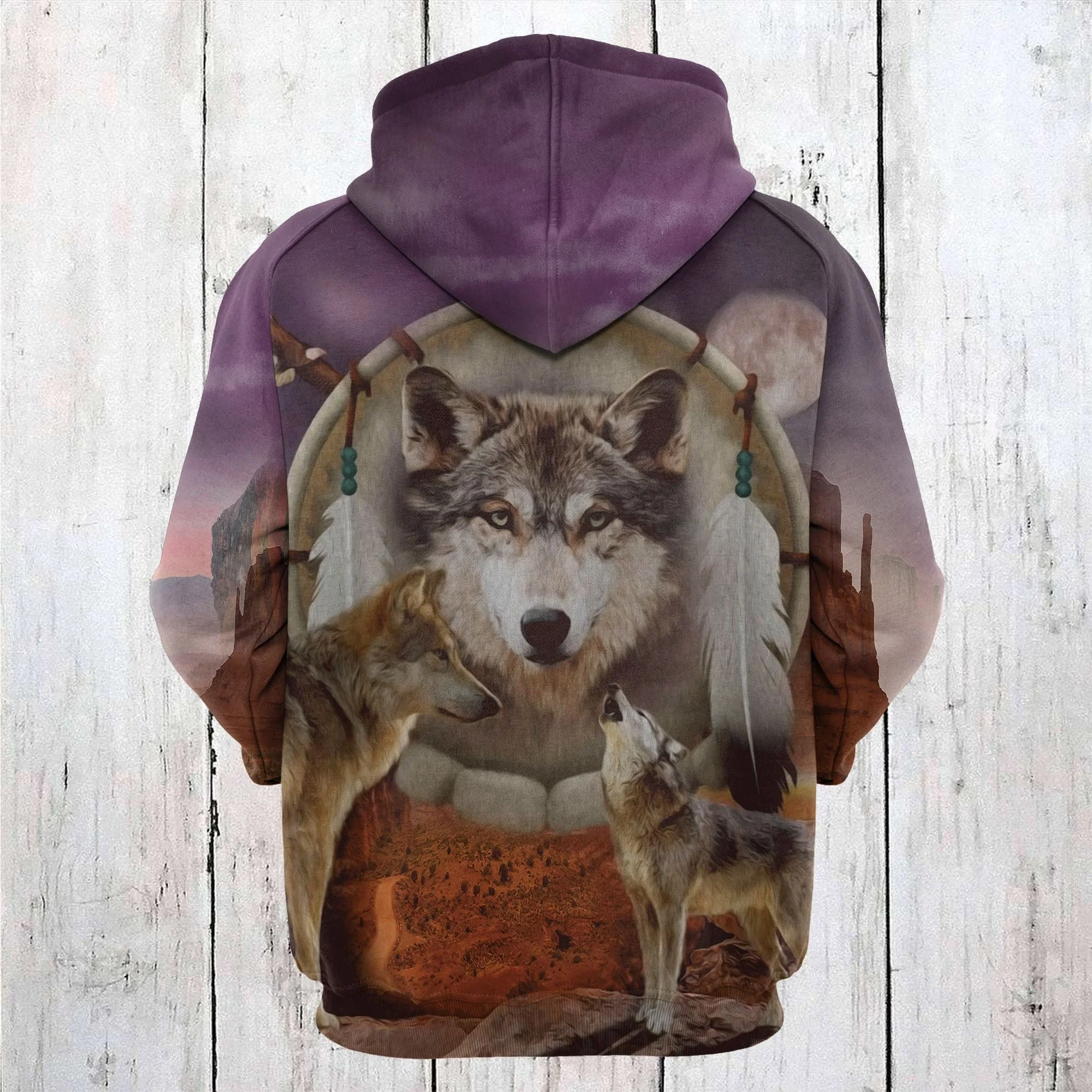Wolf Family Dreamcatcher Pullover Premium Hoodie, Perfect Outfit For Men And Women On Christmas New Year Autumn Winter - Image 3
