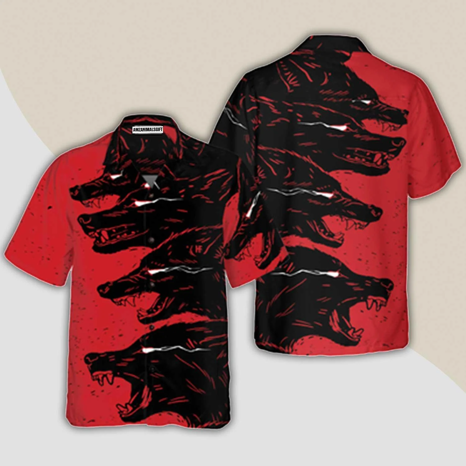 Wolf Hawaiian Shirt, Dangerous Black Wolf Hawaiian Shirt - Perfect Gift For Wolf Lovers, Husband, Boyfriend, Friend, Family
