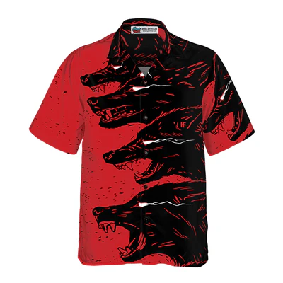 Wolf Hawaiian Shirt, Dangerous Black Wolf Hawaiian Shirt - Perfect Gift For Wolf Lovers, Husband, Boyfriend, Friend, Family - Image 3