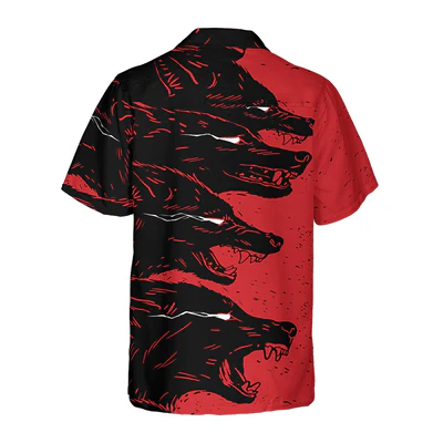 Wolf Hawaiian Shirt, Dangerous Black Wolf Hawaiian Shirt - Perfect Gift For Wolf Lovers, Husband, Boyfriend, Friend, Family - Image 4