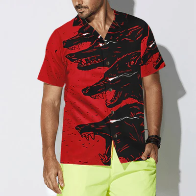 Wolf Hawaiian Shirt, Dangerous Black Wolf Hawaiian Shirt - Perfect Gift For Wolf Lovers, Husband, Boyfriend, Friend, Family - Image 5