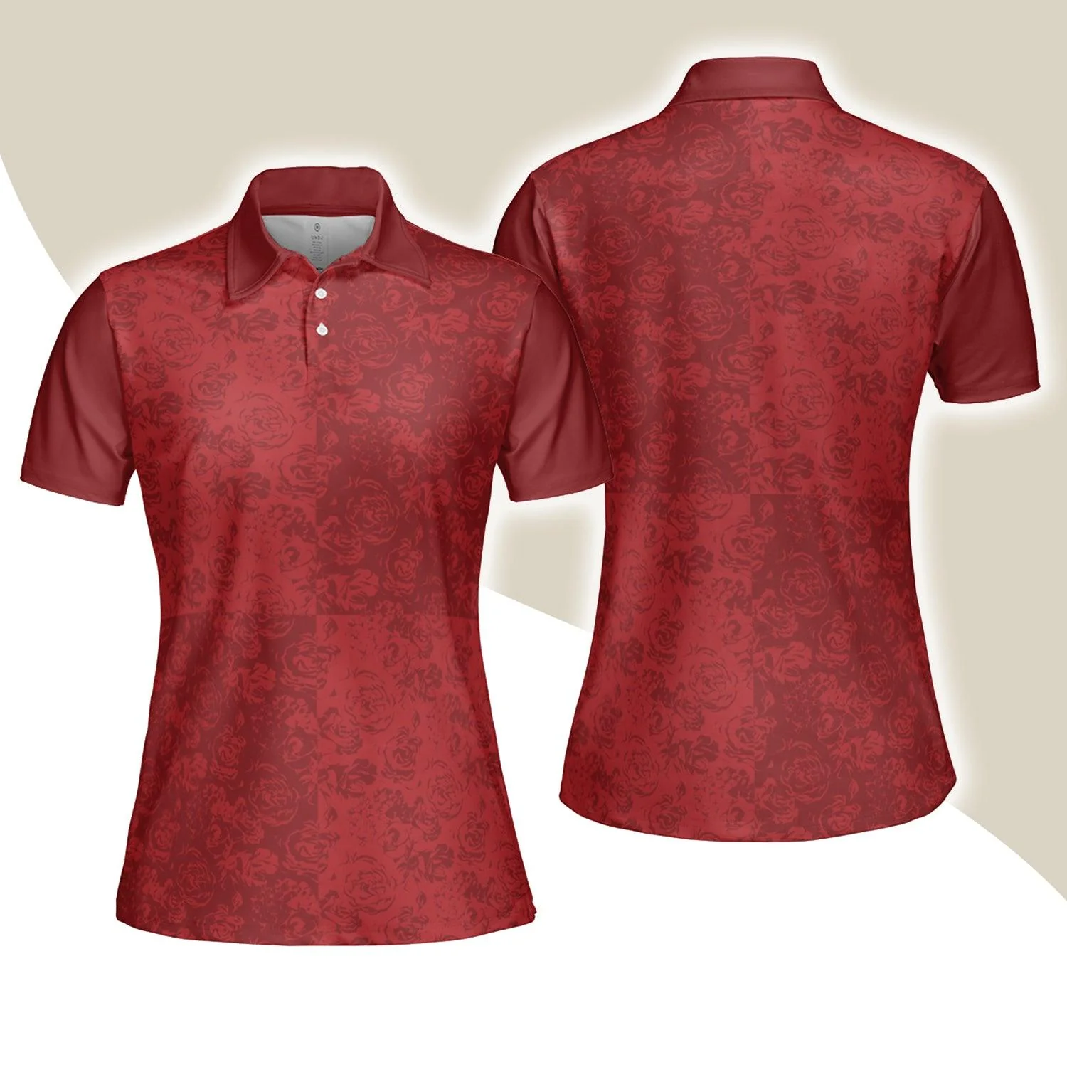 Women Polo Shirt, Rose Pattern Polo Shirts - Gift For Wife, Family, Girlfriend