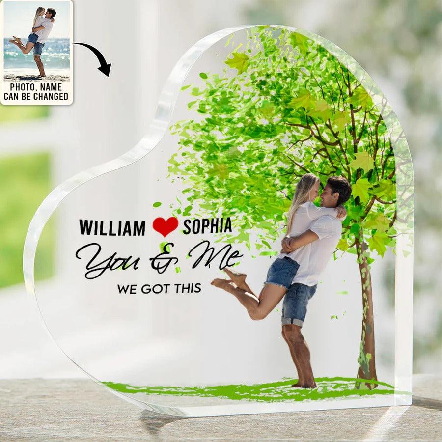 Women's Day, Valentine Shaped Acrylic Plaque - You And Me We Got This Custom Photo Personalized - Perfect Gift For Women's Day, Valentine - Image 5