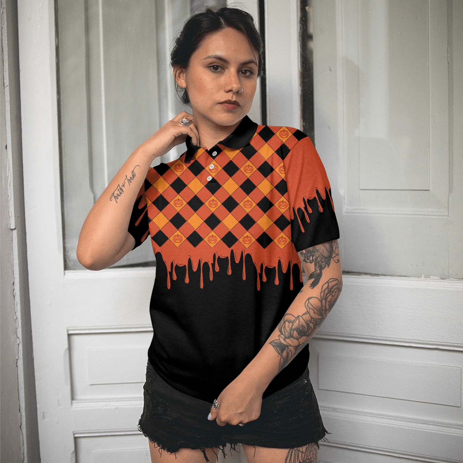 Womens Teacher Polo Shirt - Trick or Teach Women Polo Shirt, Halloween Shirt For Women - Perfect Gift For Women - Image 5