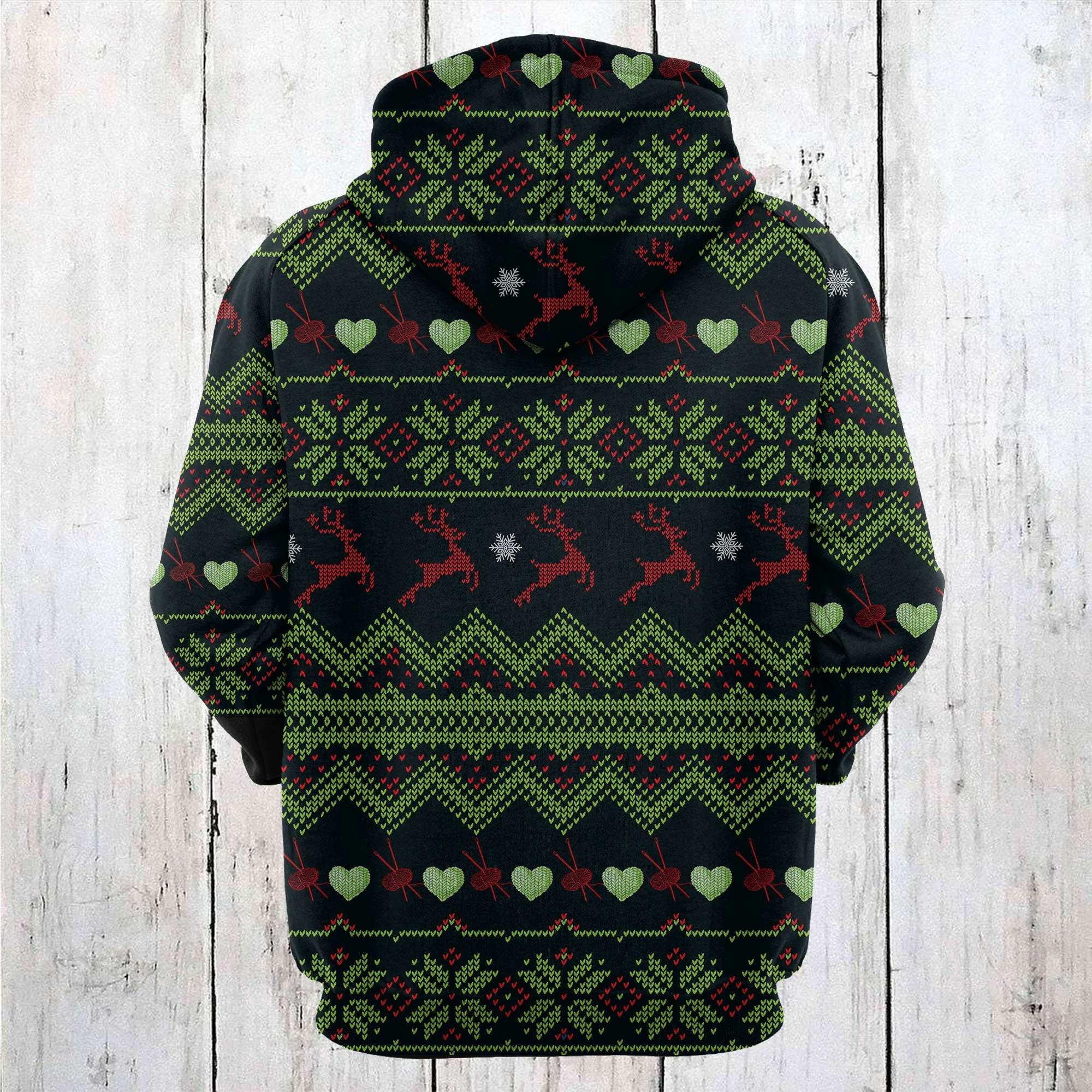 Yarn Christmas Pullover Premium Hoodie On the Virus Outside Is Frightful, Perfect Outfit For Men And Women On Christmas New Year Autumn Winter - Image 3